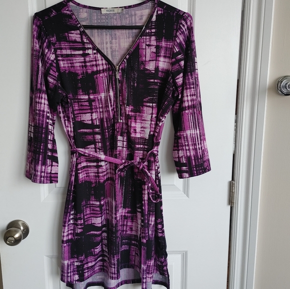 Purple Tunic with Tie Waist - Picture 2 of 8